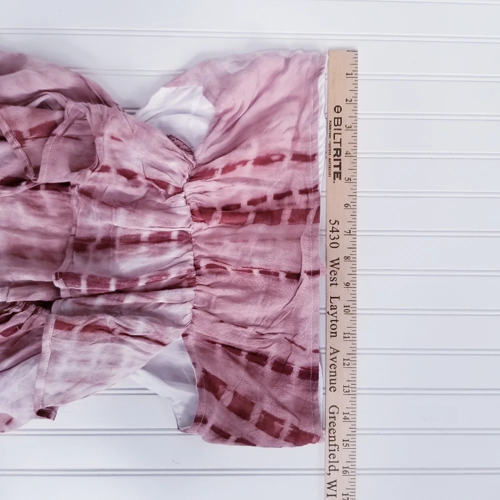Tobi Sienna Cut Out Tie Dye Crop Ruffle Top Medium Cropped NEW NWT - Picture 6 of 7